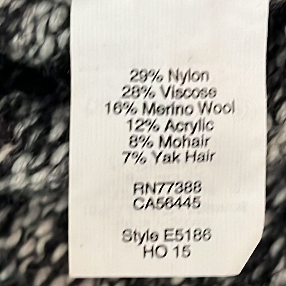 Madewell Cropped Boatneck Sweater Womens Size Medium Black White Threadmix - Picture 8 of 9